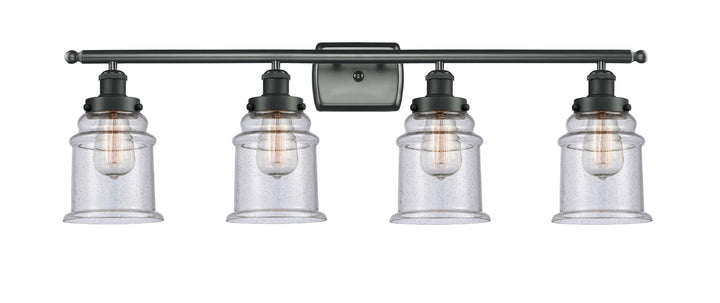 Innovations Lighting Canton 6" Bath Vanity Light - Matte Black Vanity Lights Innovations Lighting Seedy ; Glass Type: Seedy  