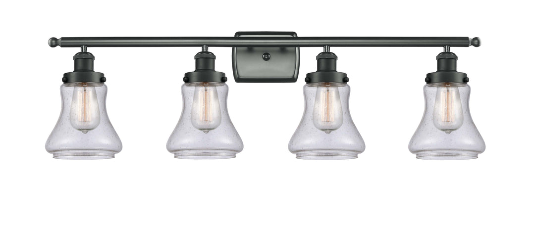 Innovations Lighting Bellmont 6" Bath Vanity Light - Matte Black Vanity Lights Innovations Lighting Seedy ; Glass Type: Seedy  