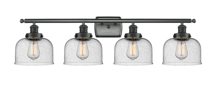 Innovations Lighting Bell 8" Bath Vanity Light - Matte Black Vanity Lights Innovations Lighting Seedy ; Glass Type: Seeded  