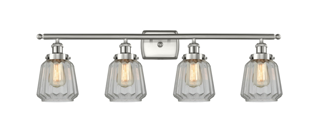 Innovations Lighting Chatham 6" Bath Vanity Light - Brushed Satin Nickel Vanity Lights Innovations Lighting Clear ; Glass Type: Transparent; Ribbed  