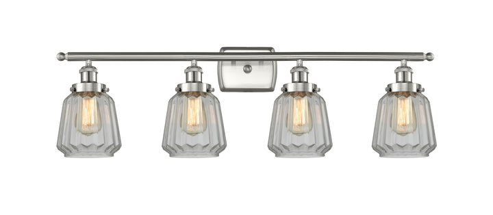 Innovations Lighting Chatham 6" Bath Vanity Light - Brushed Satin Nickel Vanity Lights Innovations Lighting Clear ; Glass Type: Transparent; Ribbed  