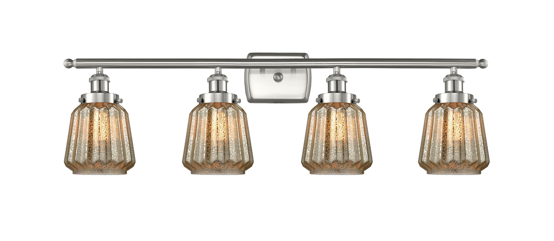 Innovations Lighting Chatham 6" Bath Vanity Light - Brushed Satin Nickel Vanity Lights Innovations Lighting Mercury ; Glass Type: Mercury; Ribbed  