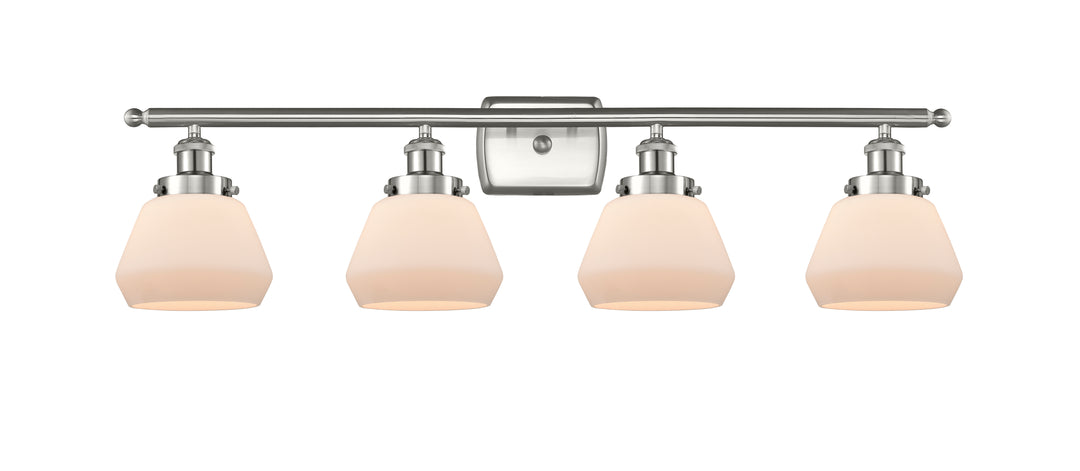 Innovations Lighting Fulton 6" Bath Vanity Light - Brushed Satin Nickel Vanity Lights Innovations Lighting Matte White ; Glass Type: Frosted  