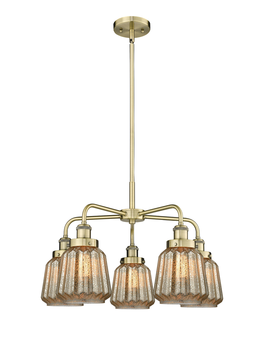 Innovations Lighting Chatham Chandelier - Antique Brass Chandeliers Innovations Lighting Mercury ; Glass Type: Mercury; Ribbed  