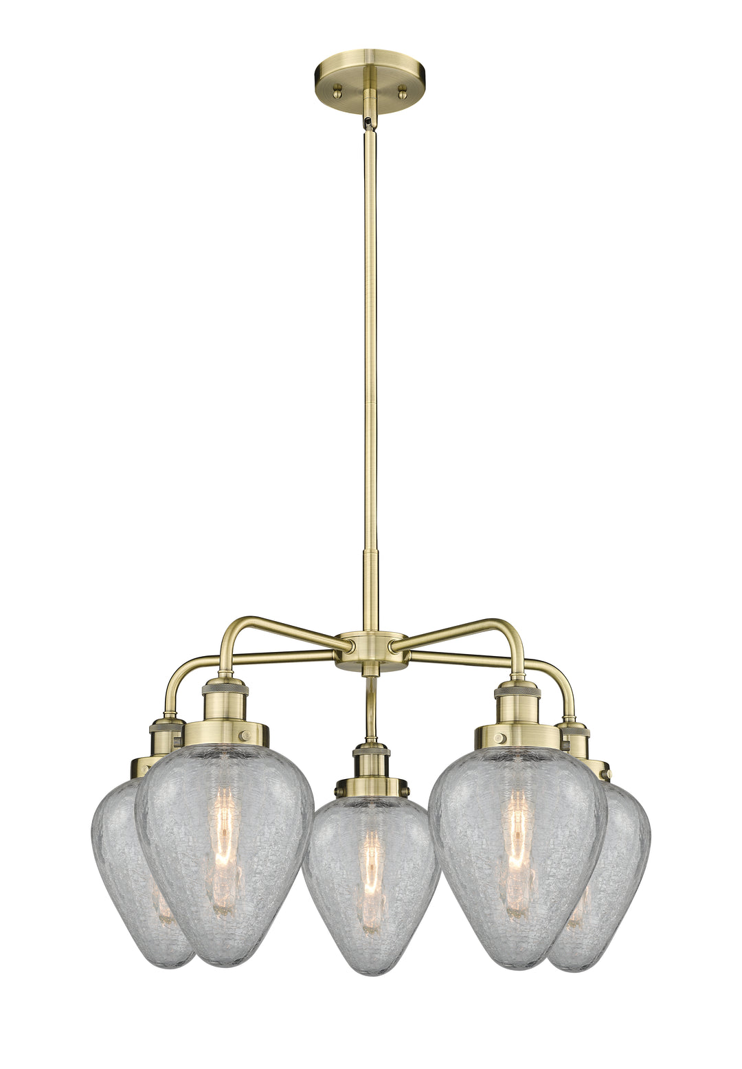 Innovations Lighting Geneseo 6" Chandelier - Antique Brass Chandeliers Innovations Lighting Clear Crackled ; Glass Type: Crackled  