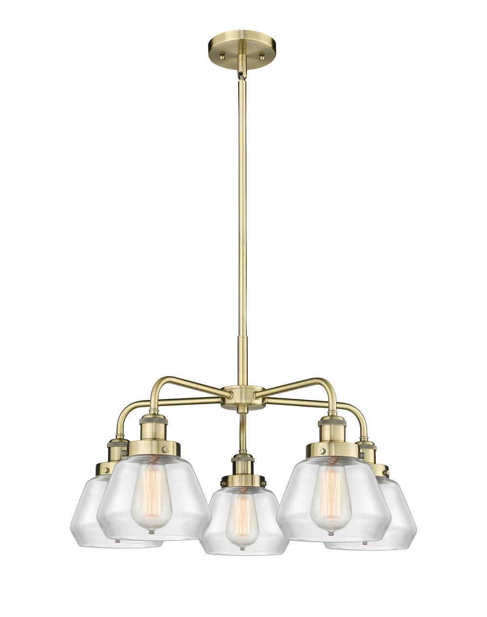 Innovations Lighting Fulton Chandelier - Antique Brass Chandeliers Innovations Lighting Clear ; Glass Type: Clear  