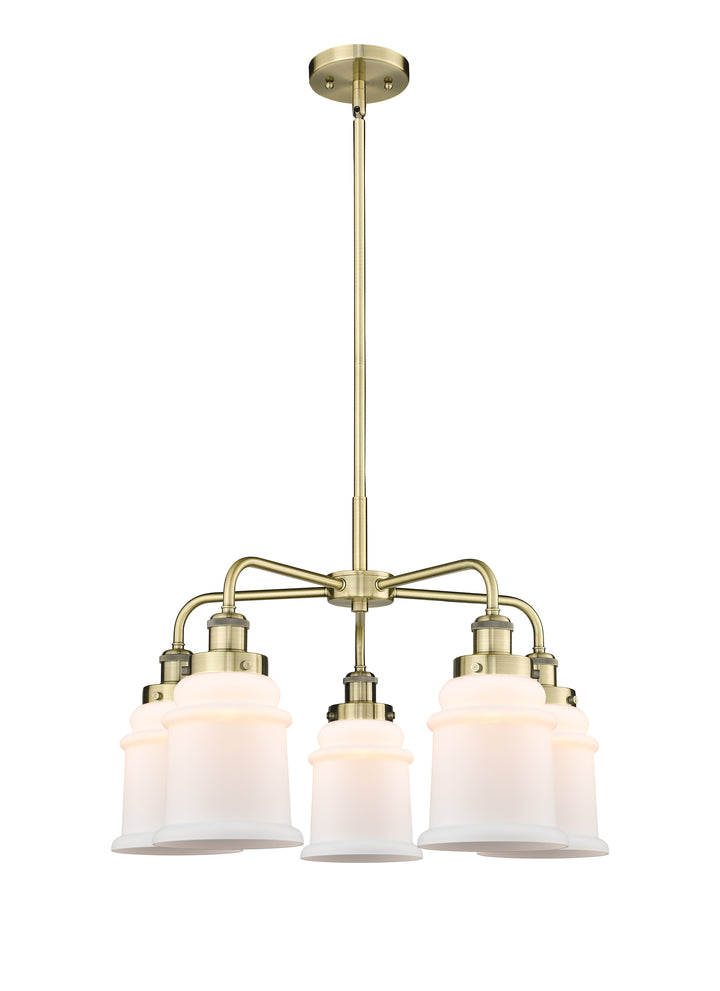 Innovations Lighting Canton 6" Chandelier Chandeliers Innovations Lighting Antique Brass Matte White ; Glass Type: Frosted 