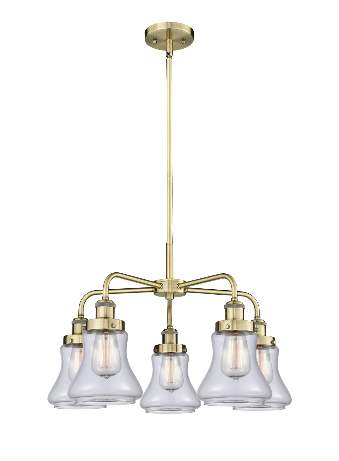 Innovations Lighting Bellmont 6" Chandelier Chandeliers Innovations Lighting Antique Brass Clear ; Glass Type: Clear 