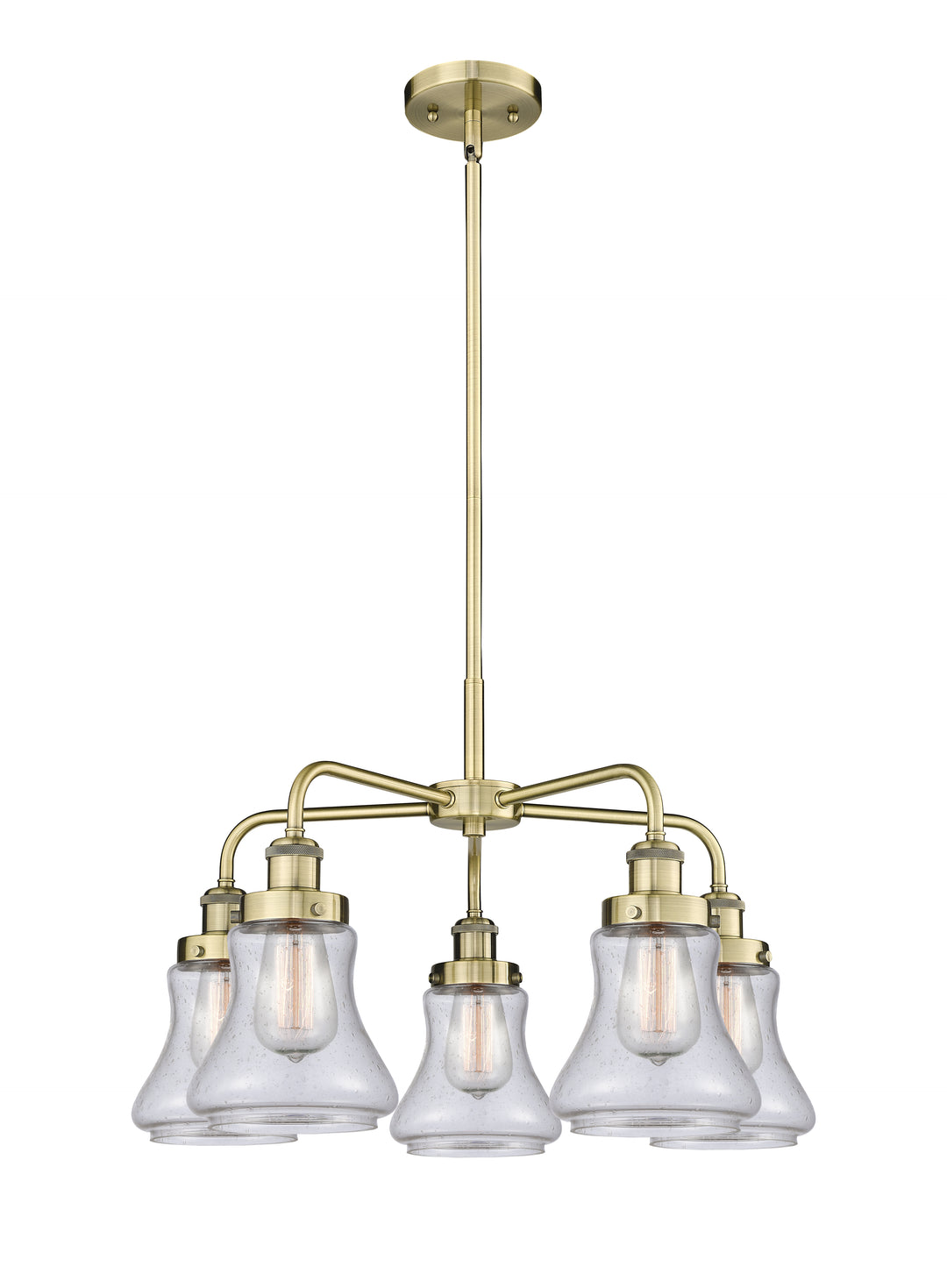 Innovations Lighting Bellmont 6" Chandelier Chandeliers Innovations Lighting Antique Brass Seedy ; Glass Type: Seeded 