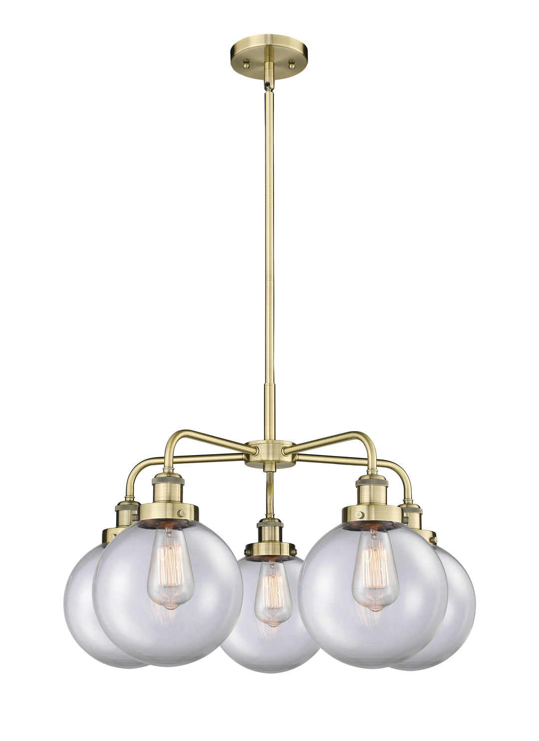 Innovations Lighting Whitney 8" Chandelier - Antique Brass Chandeliers Innovations Lighting Clear ; Glass Type: Transparent  