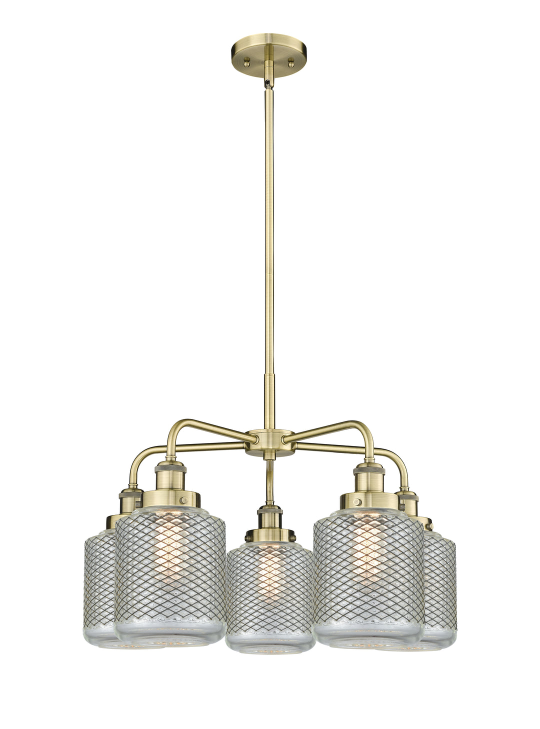 Innovations Lighting Edison Chandelier - Antique Brass Chandeliers Innovations Lighting Clear Wire Mesh ; Glass Type: Transparent  