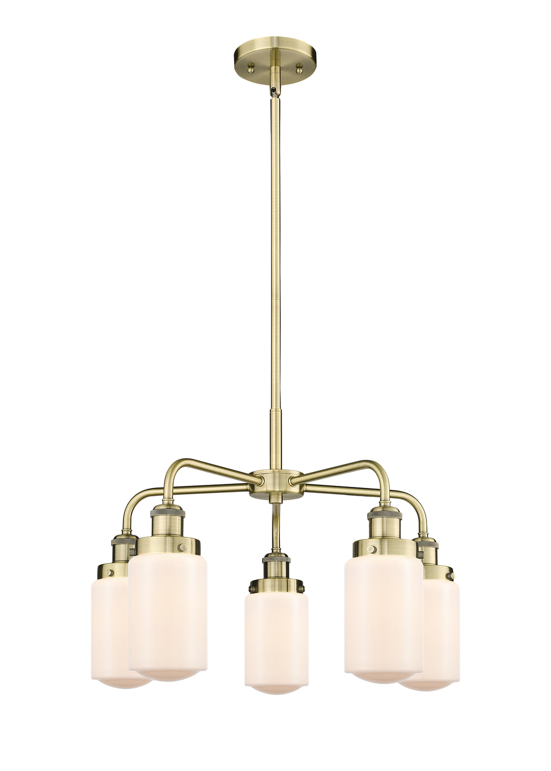 Innovations Lighting Dover Chandelier - Antique Brass Chandeliers Innovations Lighting Matte White ; Glass Type: Frosted  