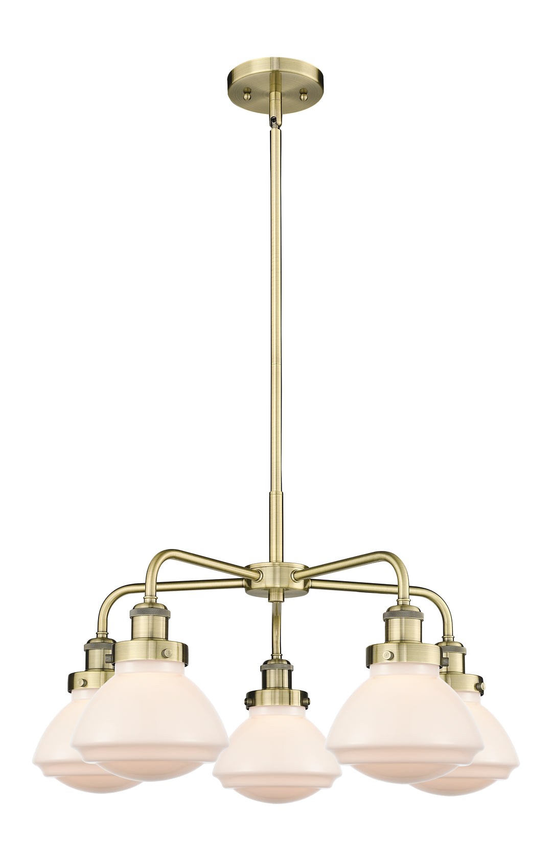 Innovations Lighting Olean Chandelier - Antique Brass Chandeliers Innovations Lighting Matte White ; Glass Type: Frosted  