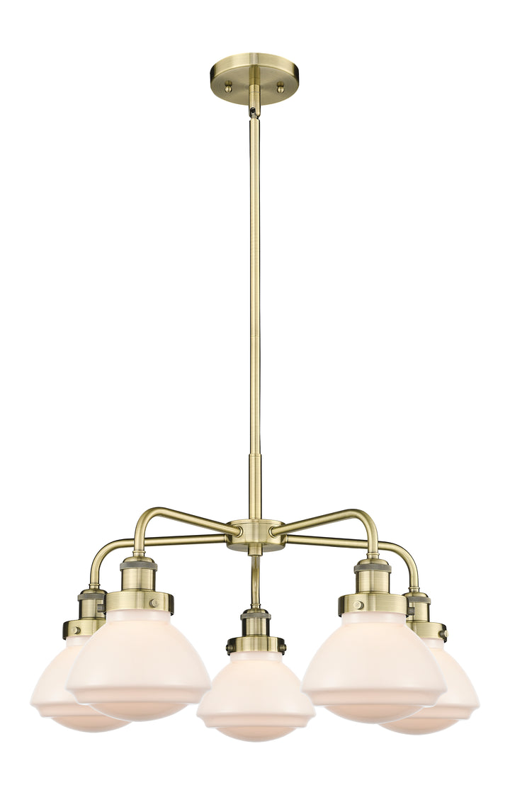 Innovations Lighting Olean Chandelier - Antique Brass Chandeliers Innovations Lighting Matte White ; Glass Type: Frosted  