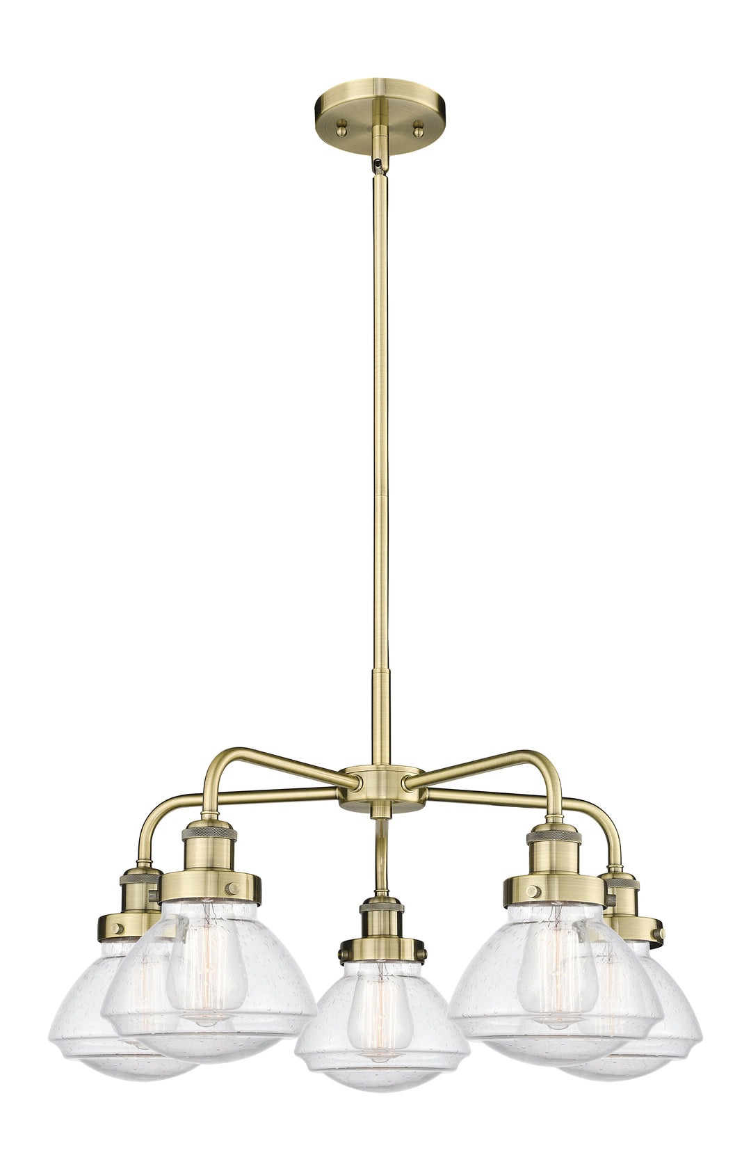 Innovations Lighting Olean Chandelier - Antique Brass Chandeliers Innovations Lighting Seedy ; Glass Type: Seeded  