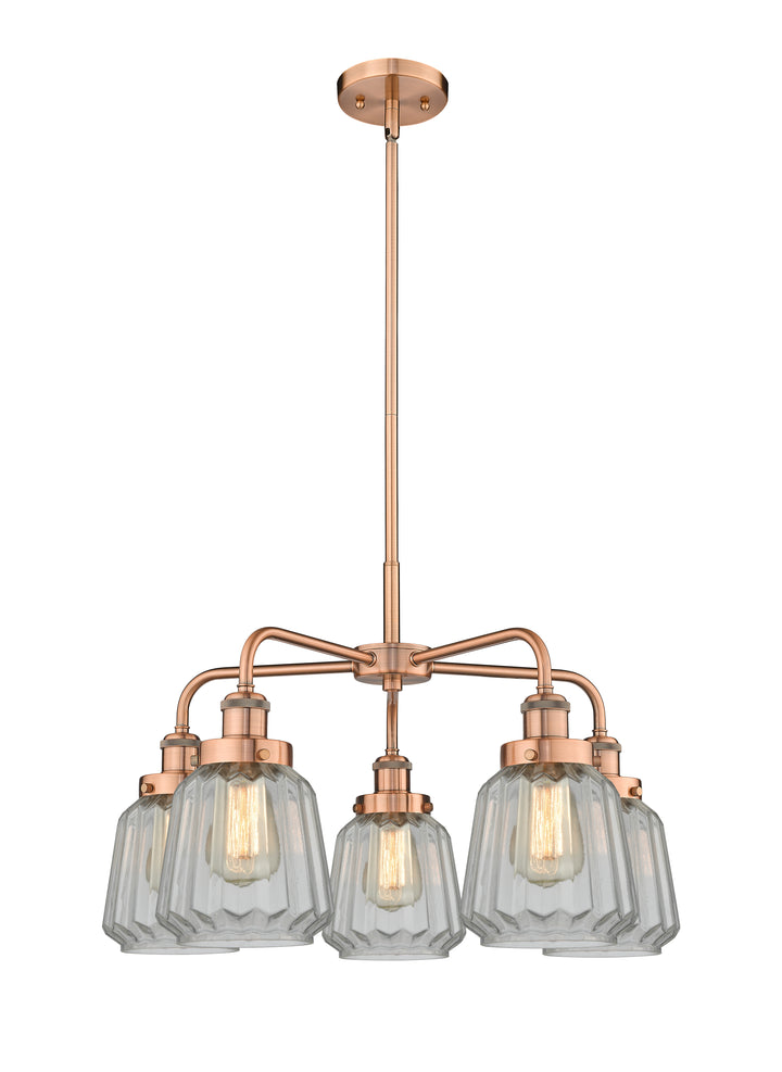 Innovations Lighting Chatham Chandelier - Antique Copper Chandeliers Innovations Lighting Clear ; Glass Type: Transparent; Ribbed  