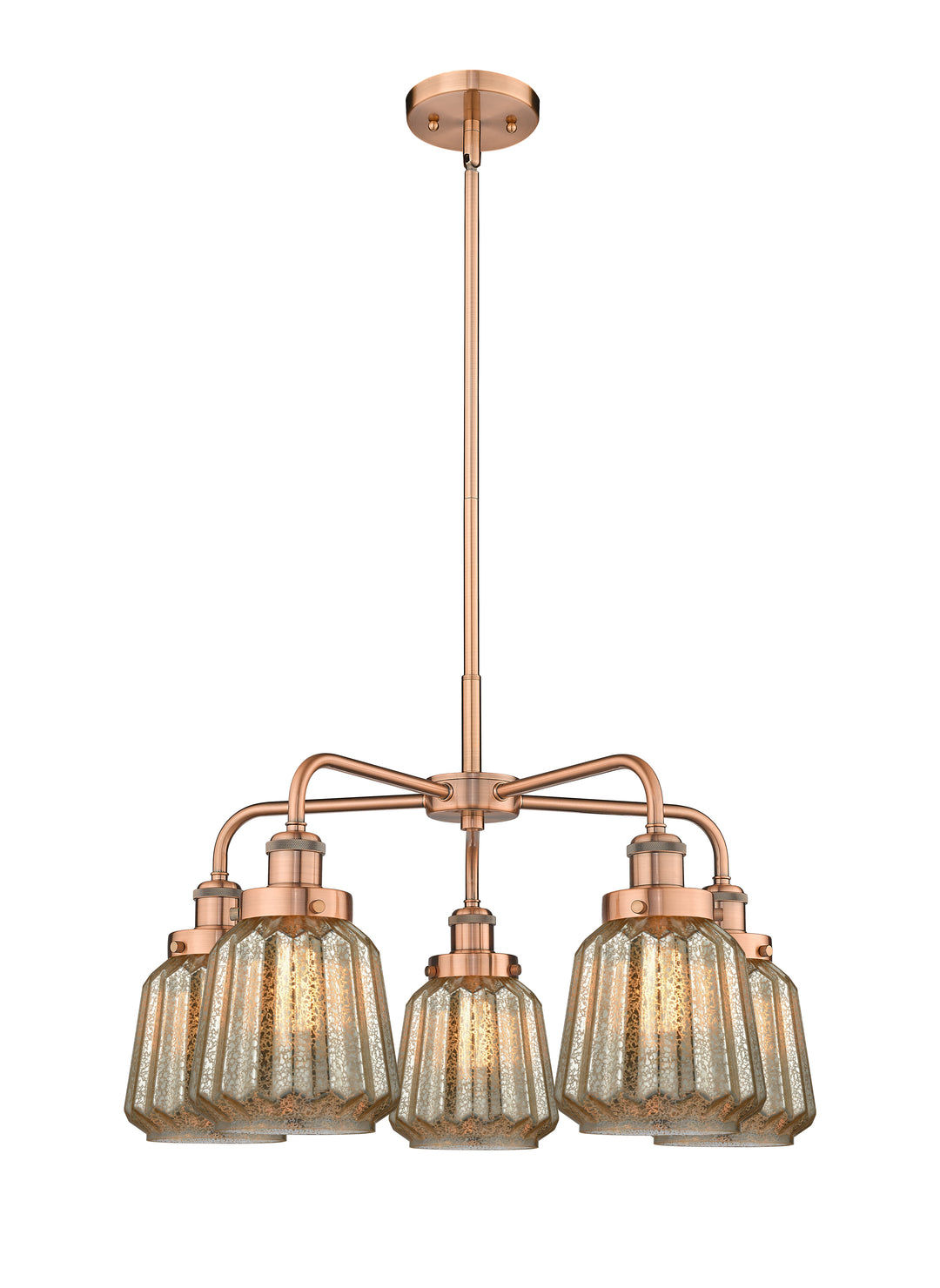 Innovations Lighting Chatham Chandelier - Antique Copper Chandeliers Innovations Lighting Mercury ; Glass Type: Mercury; Ribbed  