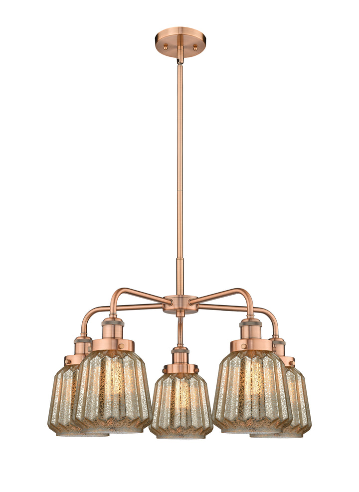 Innovations Lighting Chatham Chandelier - Antique Copper Chandeliers Innovations Lighting Mercury ; Glass Type: Mercury; Ribbed  