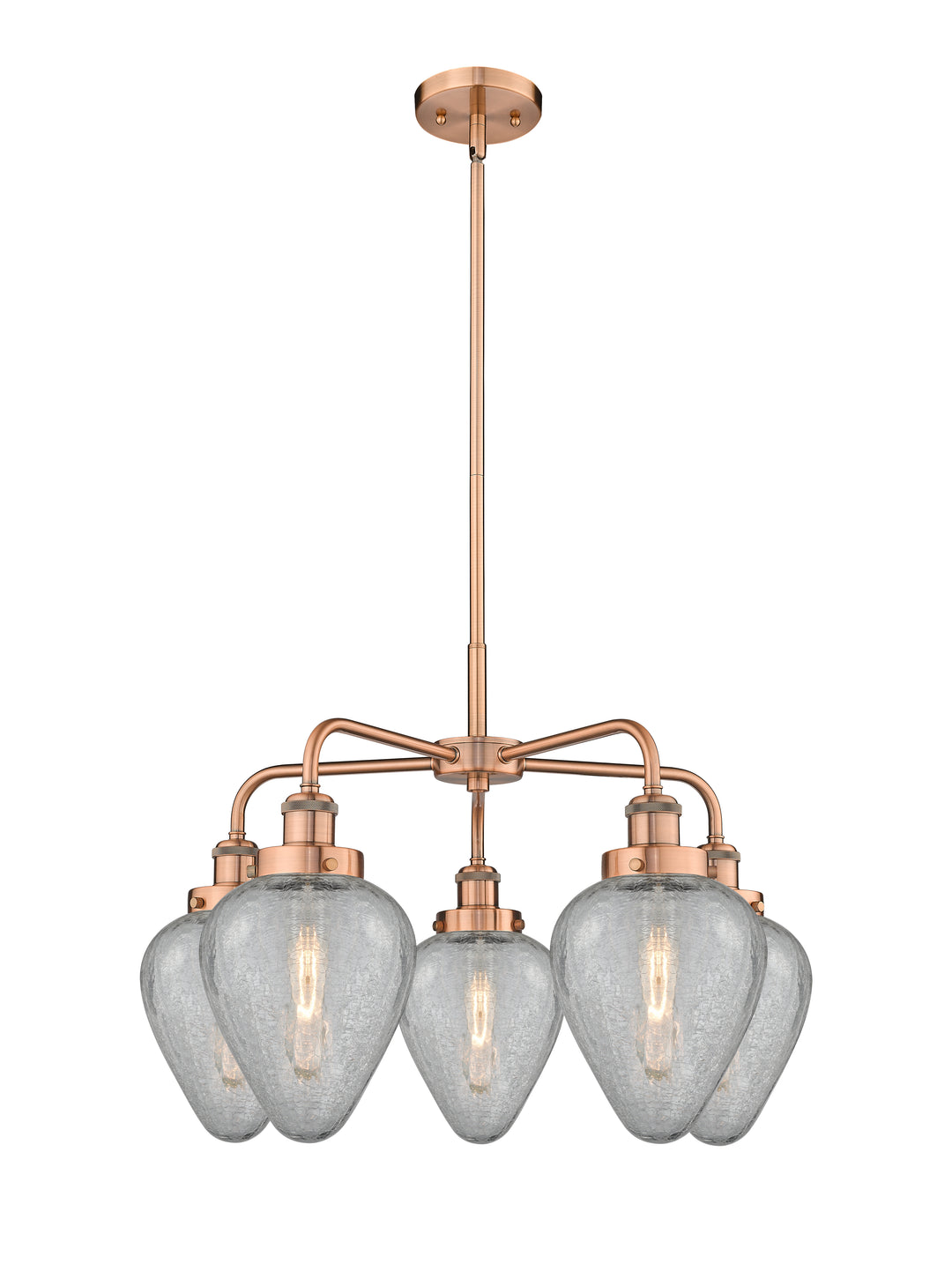 Innovations Lighting Geneseo 6" Chandelier - Antique Copper Chandeliers Innovations Lighting Clear Crackled ; Glass Type: Crackled  