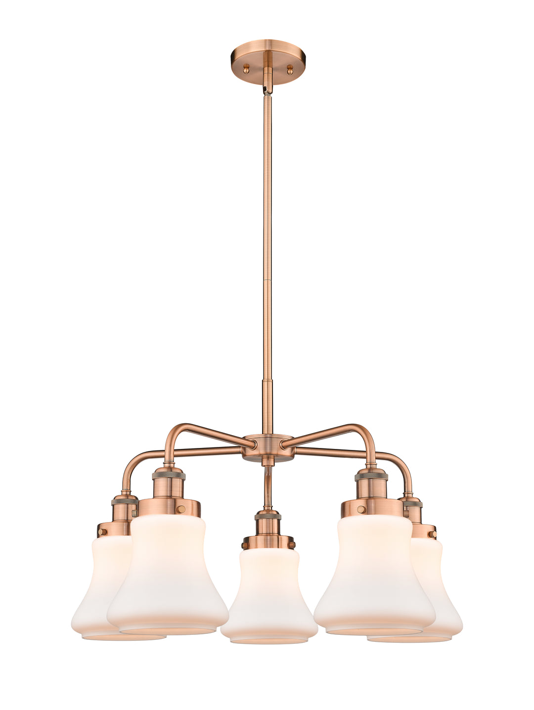 Innovations Lighting Bellmont 6" Chandelier Chandeliers Innovations Lighting Antique Copper Matte White ; Glass Type: Frosted 