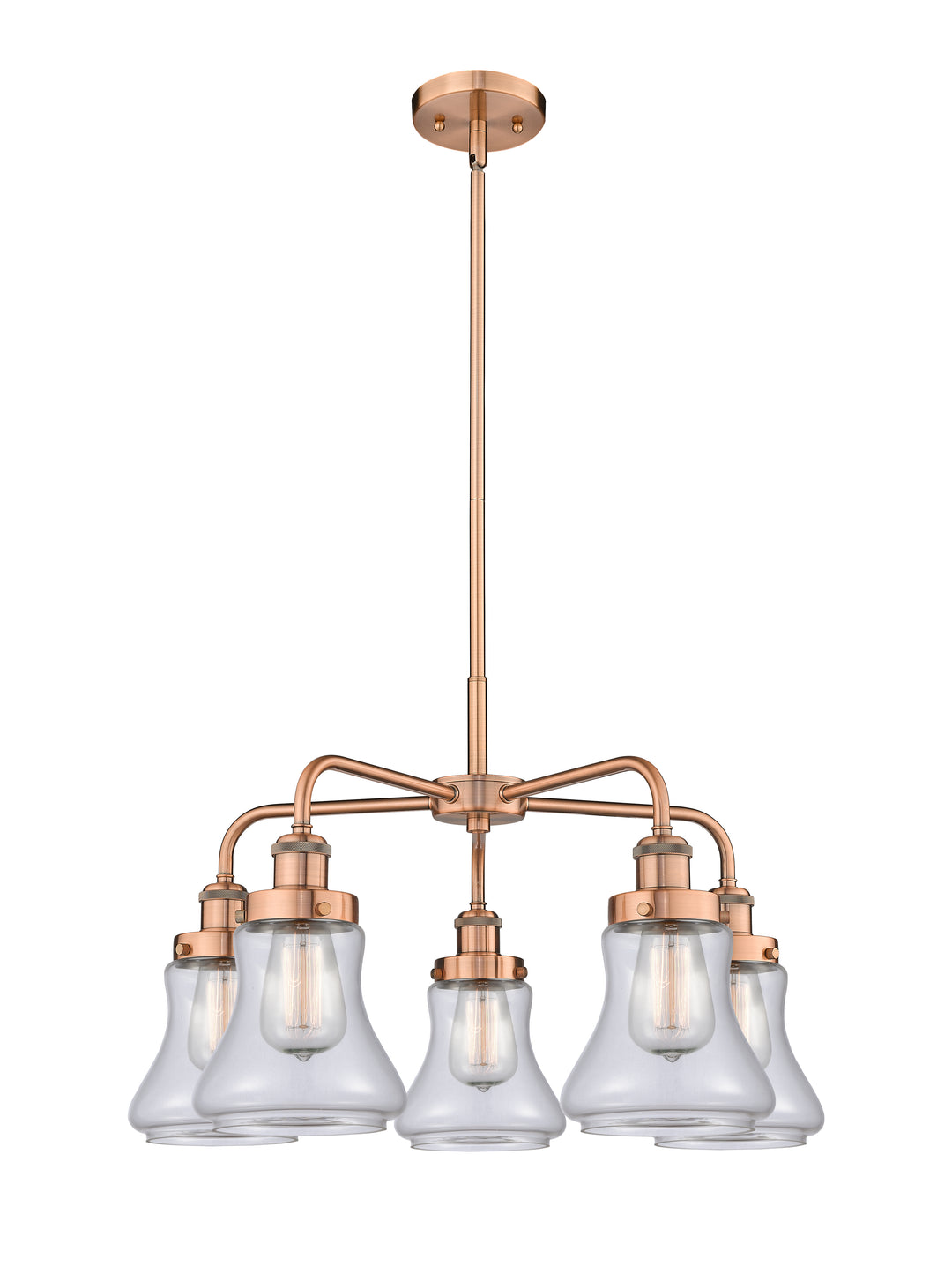 Innovations Lighting Bellmont 6" Chandelier Chandeliers Innovations Lighting Antique Copper Clear ; Glass Type: Clear 