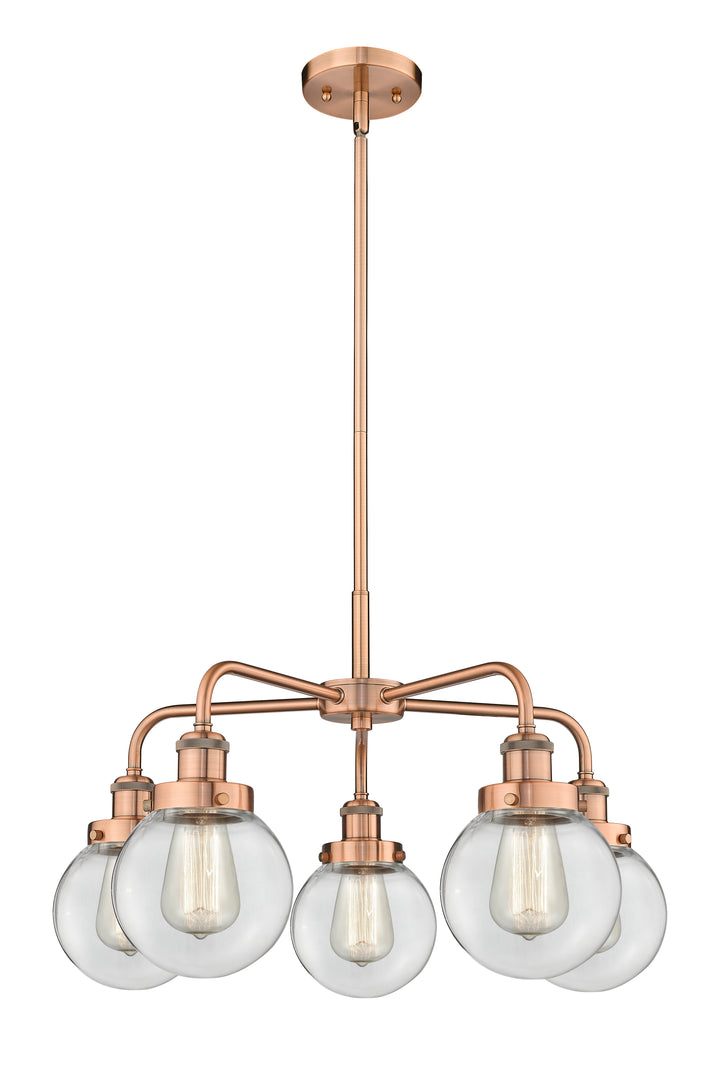 Innovations Lighting Beacon 6" Chandelier Chandeliers Innovations Lighting Antique Copper Clear ; Glass Type: Transparent 