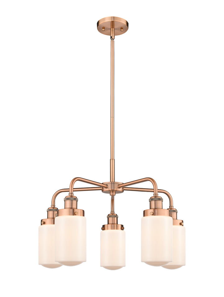 Innovations Lighting Dover Chandelier - Antique Copper Chandeliers Innovations Lighting Matte White ; Glass Type: Frosted  