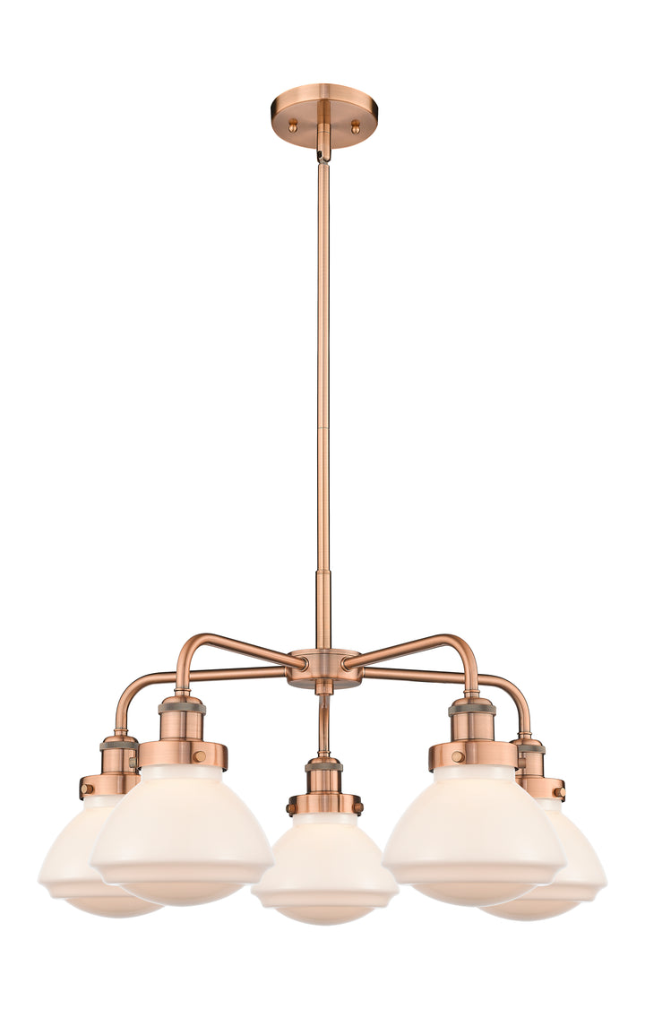 Innovations Lighting Olean Chandelier - Antique Copper Chandeliers Innovations Lighting Matte White ; Glass Type: Frosted  