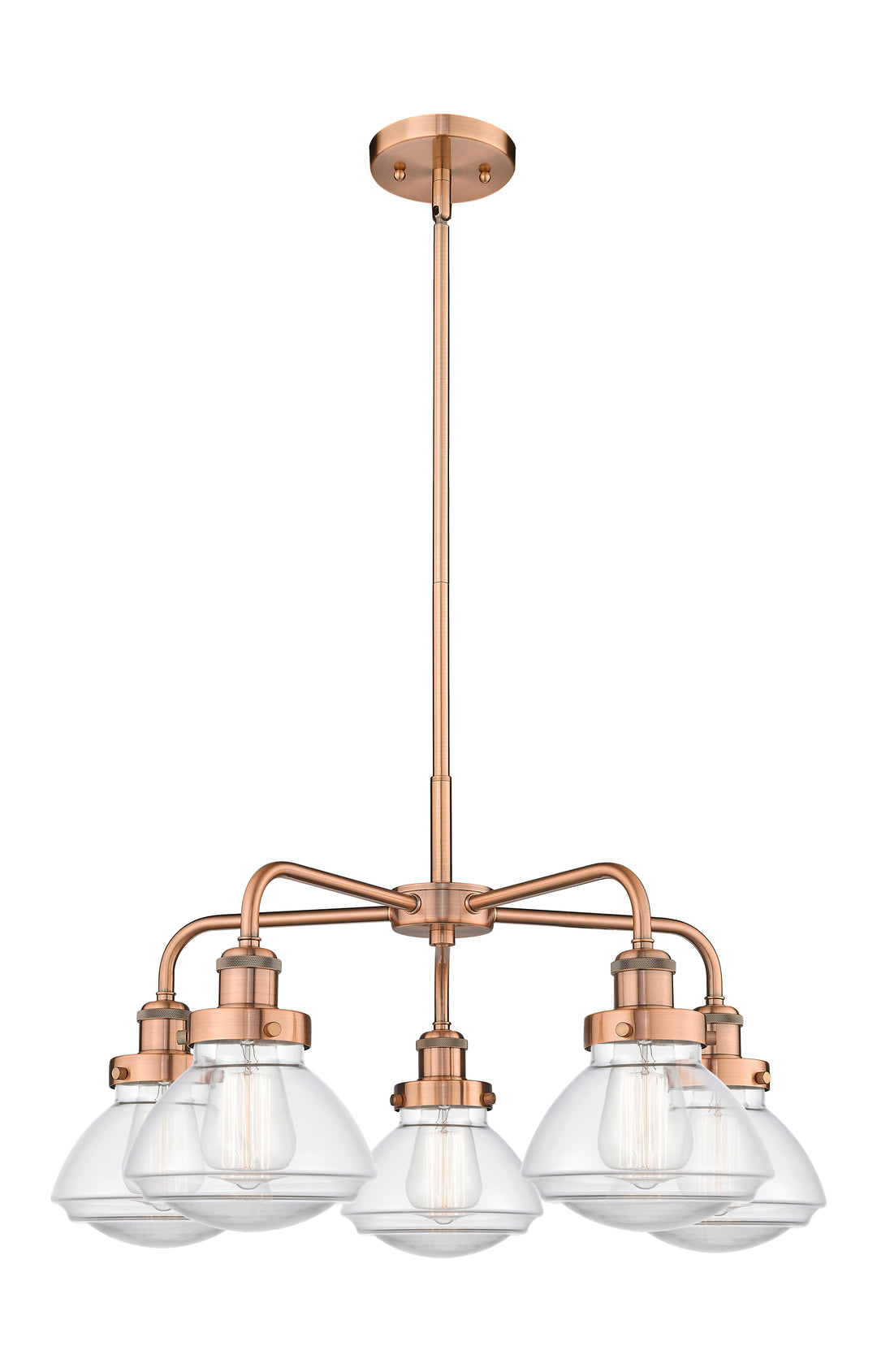 Innovations Lighting Olean Chandelier - Antique Copper Chandeliers Innovations Lighting Clear ; Glass Type: Clear  