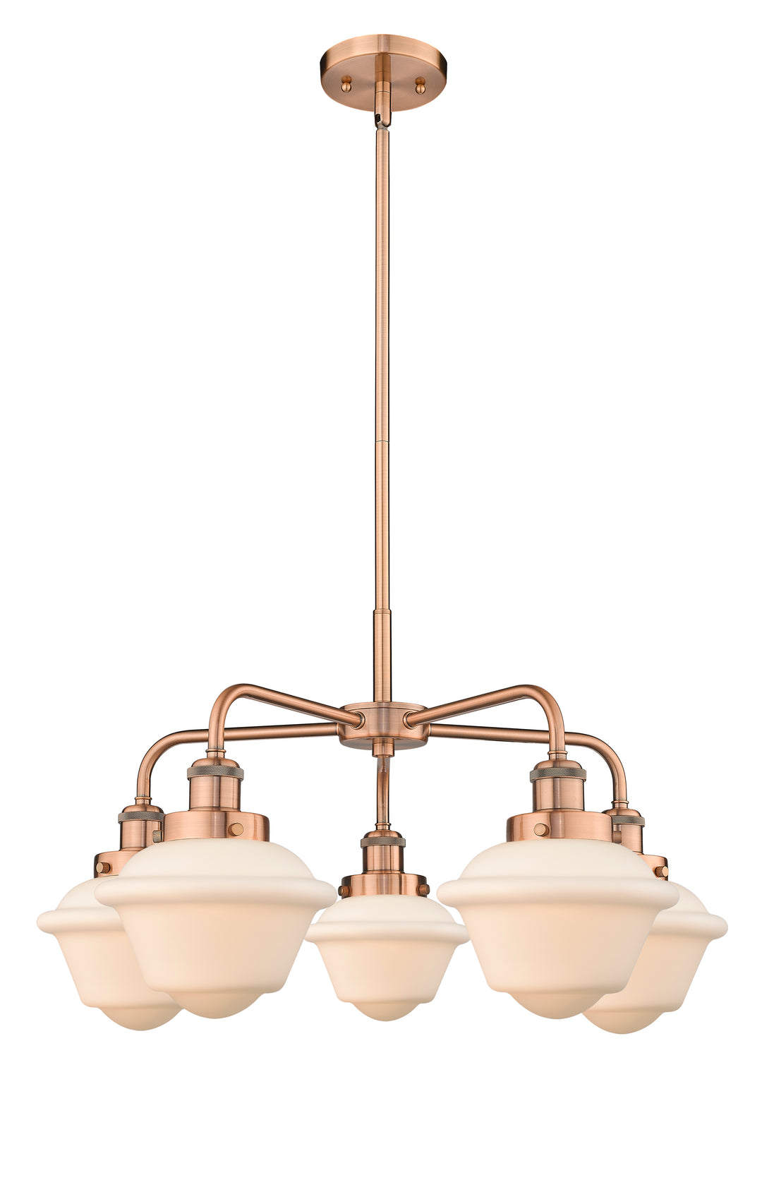 Innovations Lighting Oxford Chandelier - Antique Copper Chandeliers Innovations Lighting Matte White ; Glass Type: Frosted  