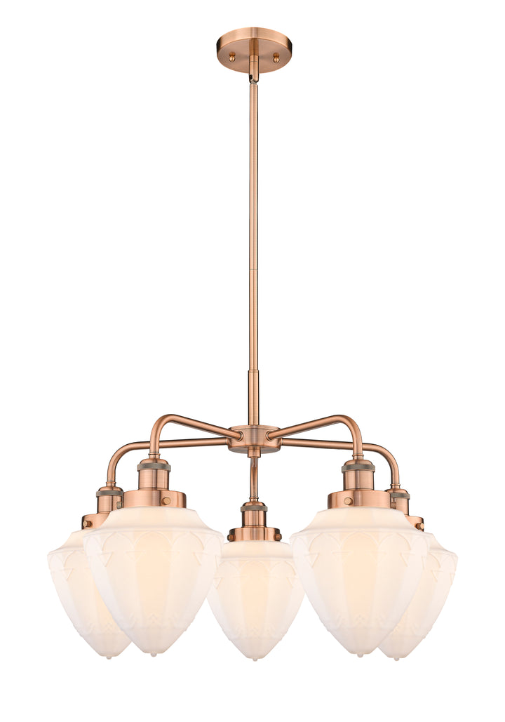 Innovations Lighting Bullet 7" Chandelier Chandeliers Innovations Lighting Antique Copper Matte White ; Glass Type: Frosted 