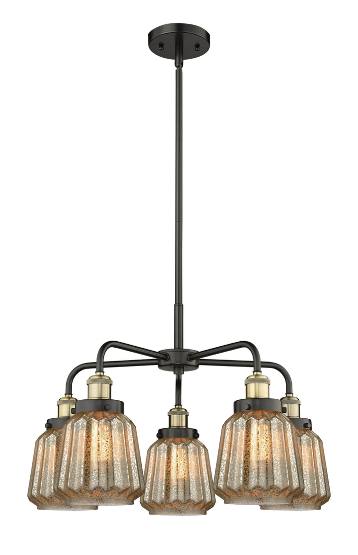 Innovations Lighting Chatham Chandelier - Black Antique Brass Chandeliers Innovations Lighting Mercury ; Glass Type: Mercury; Ribbed  