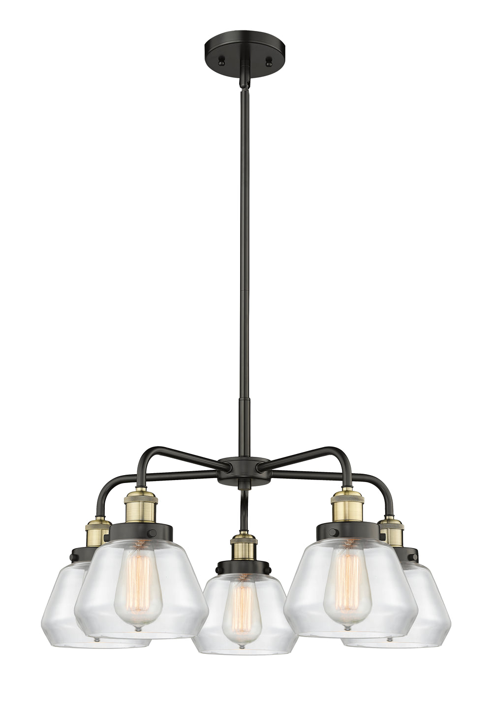 Innovations Lighting Fulton Chandelier - Black Antique Brass