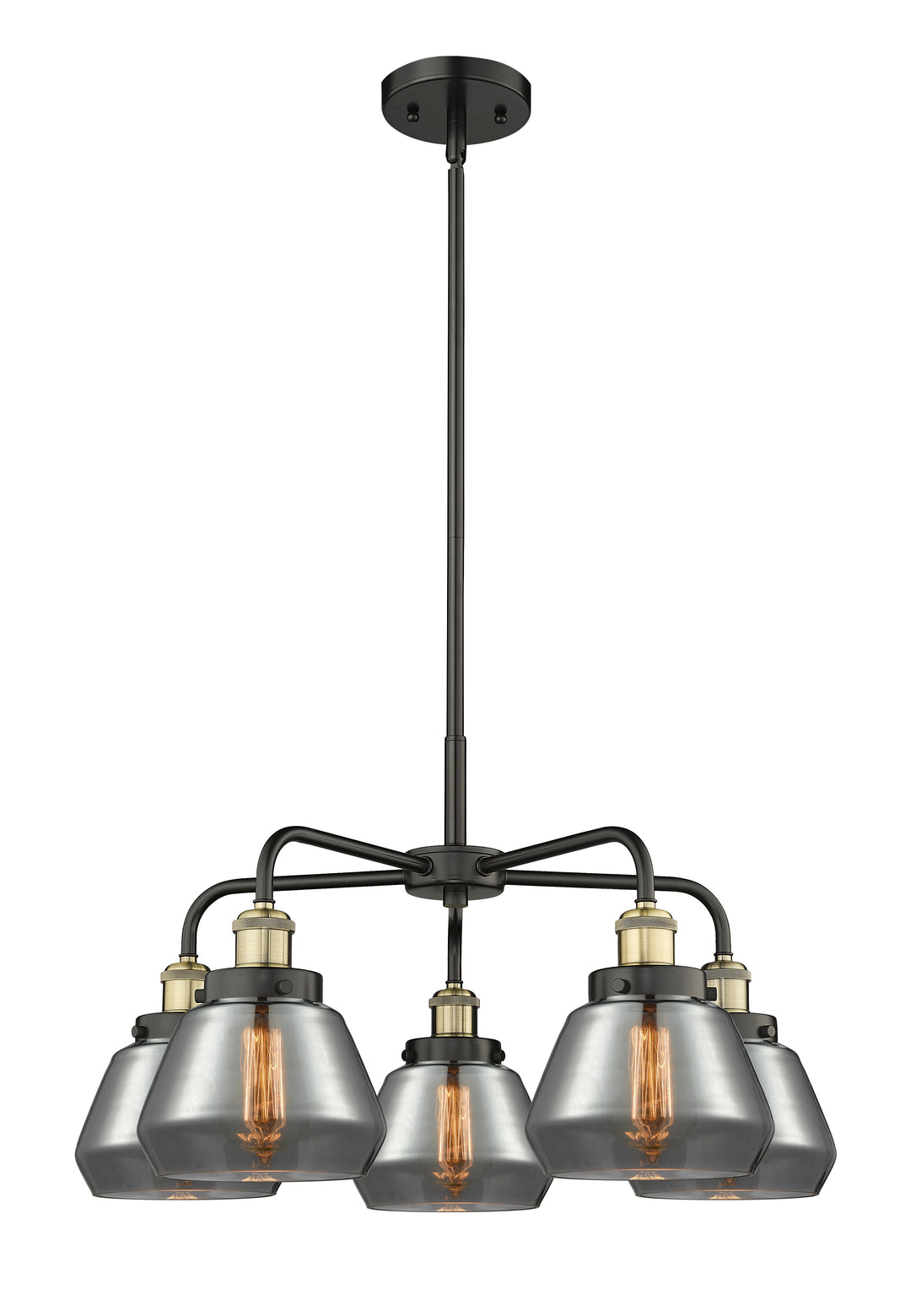 Innovations Lighting Fulton Chandelier - Black Antique Brass