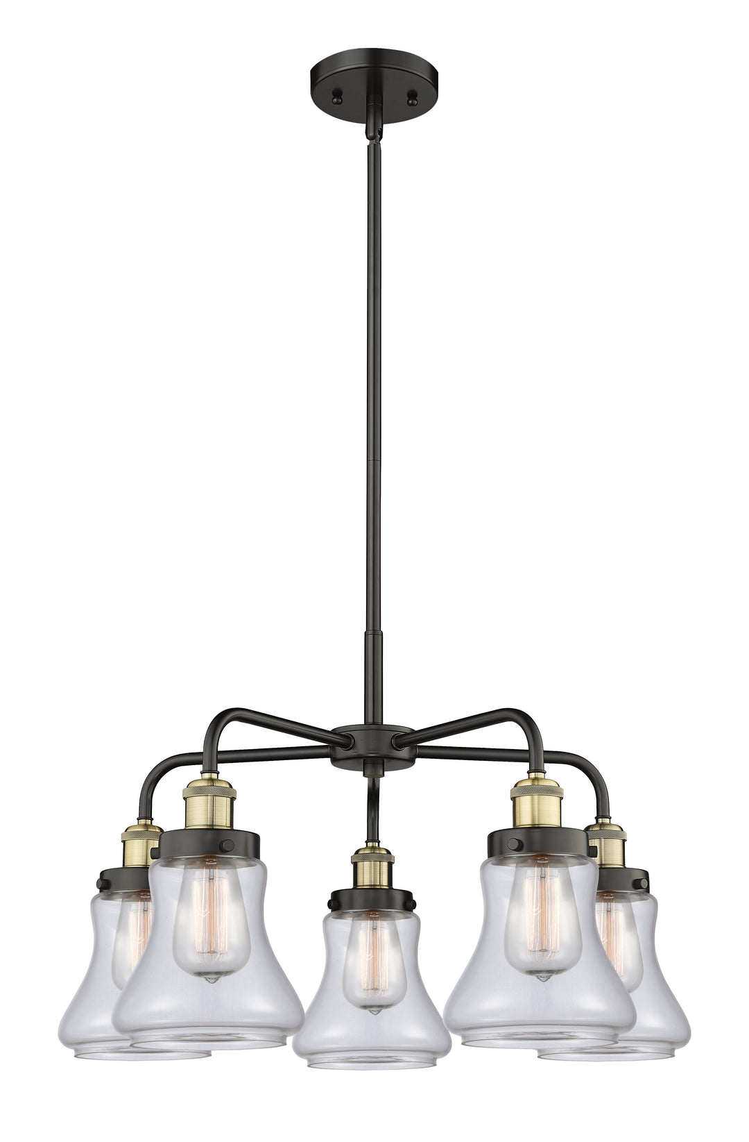 Innovations Lighting Bellmont 6" Chandelier Chandeliers Innovations Lighting Black Antique Brass Clear ; Glass Type: Clear 