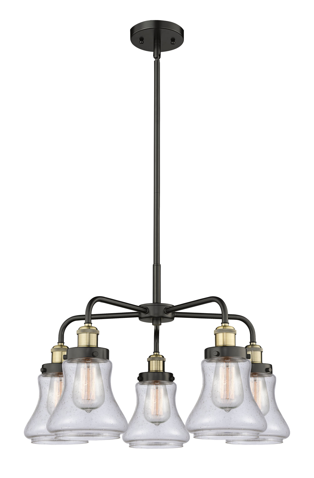 Innovations Lighting Bellmont 6" Chandelier Chandeliers Innovations Lighting Black Antique Brass Seedy ; Glass Type: Seeded 