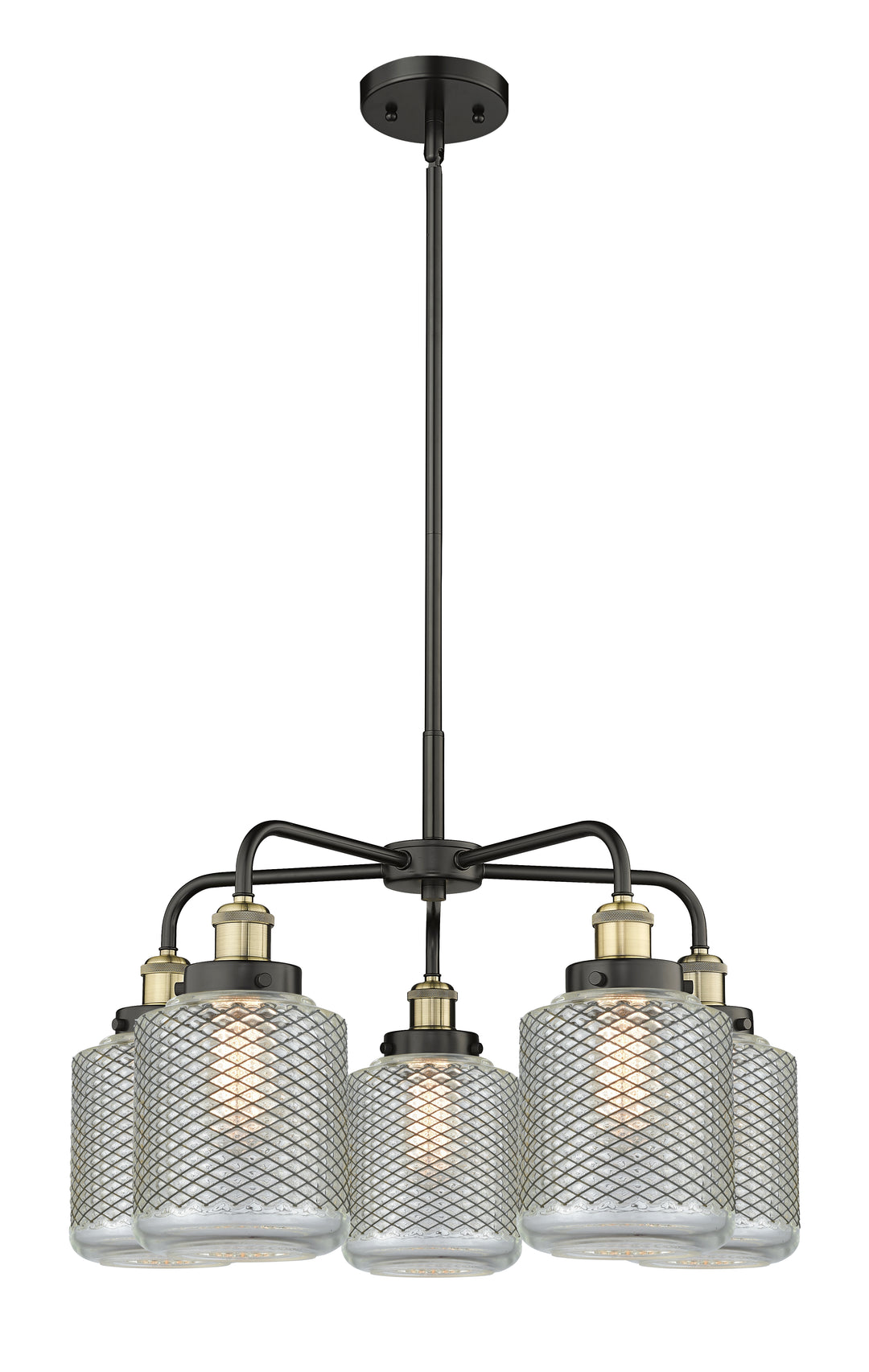 Innovations Lighting Edison Chandelier - Black Antique Brass Chandeliers Innovations Lighting Clear Wire Mesh ; Glass Type: Transparent  