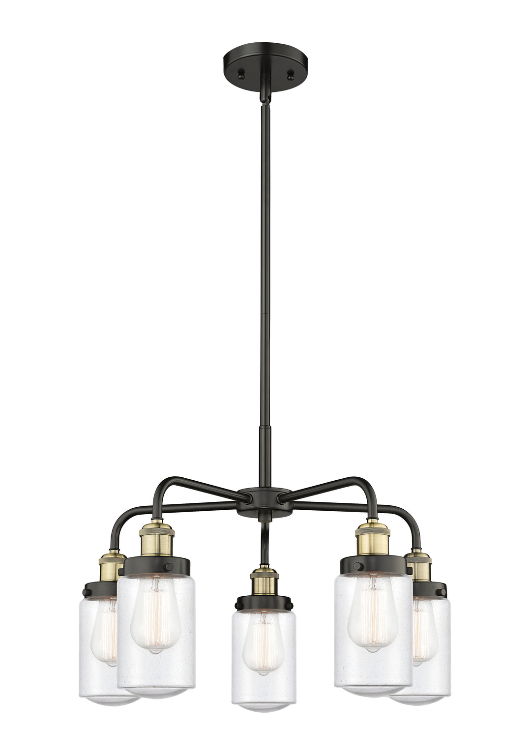 Innovations Lighting Dover Chandelier - Black Antique Brass Chandeliers Innovations Lighting Seedy ; Glass Type: Seeded  