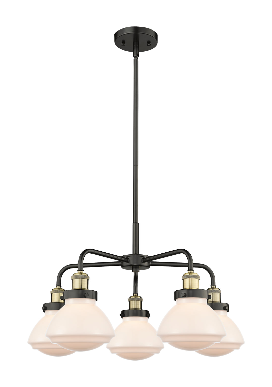 Innovations Lighting Olean Chandelier - Black Antique Brass Chandeliers Innovations Lighting Matte White ; Glass Type: Frosted  