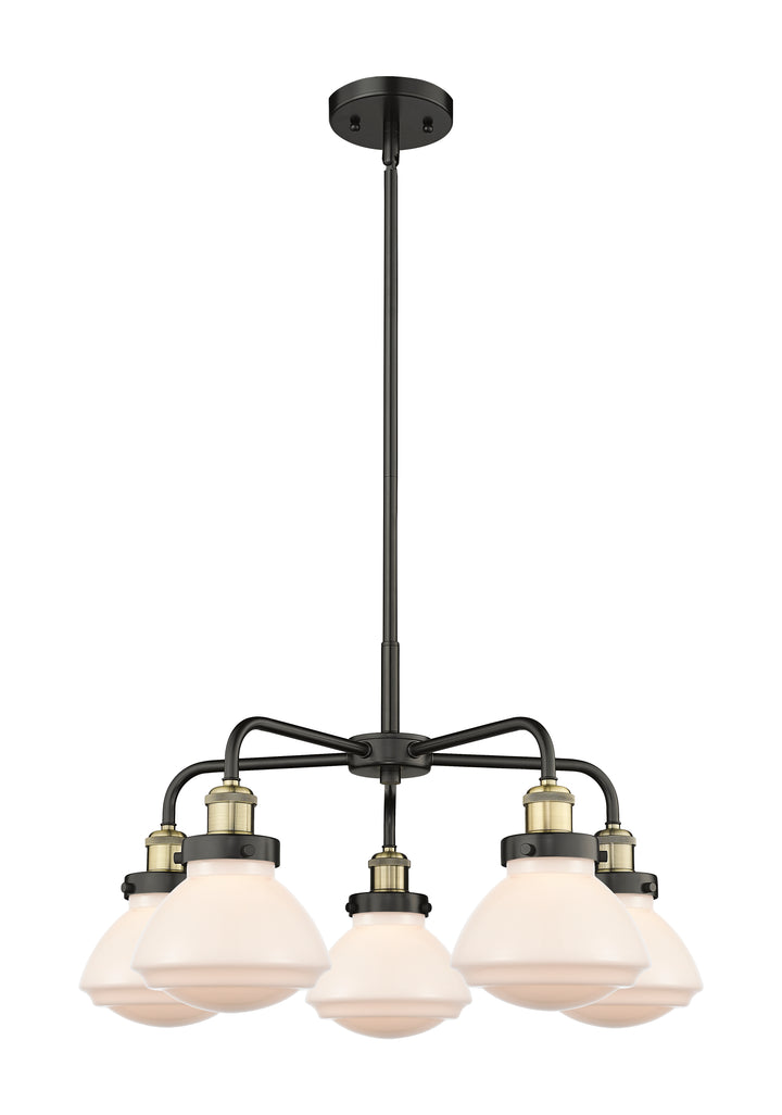 Innovations Lighting Olean Chandelier - Black Antique Brass Chandeliers Innovations Lighting Matte White ; Glass Type: Frosted  