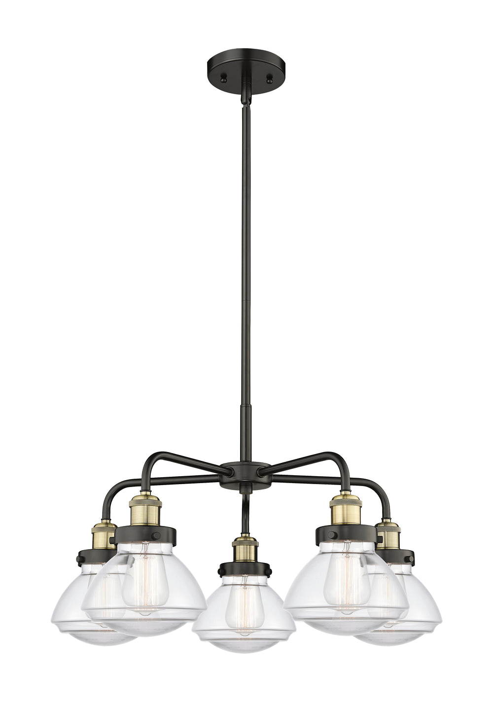 Innovations Lighting Olean Chandelier - Black Antique Brass Chandeliers Innovations Lighting Clear ; Glass Type: Clear  