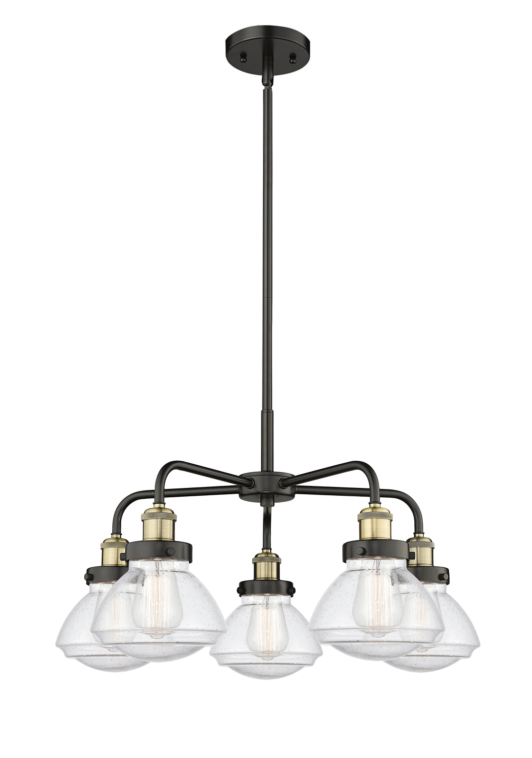 Innovations Lighting Olean Chandelier - Black Antique Brass Chandeliers Innovations Lighting Seedy ; Glass Type: Seeded  