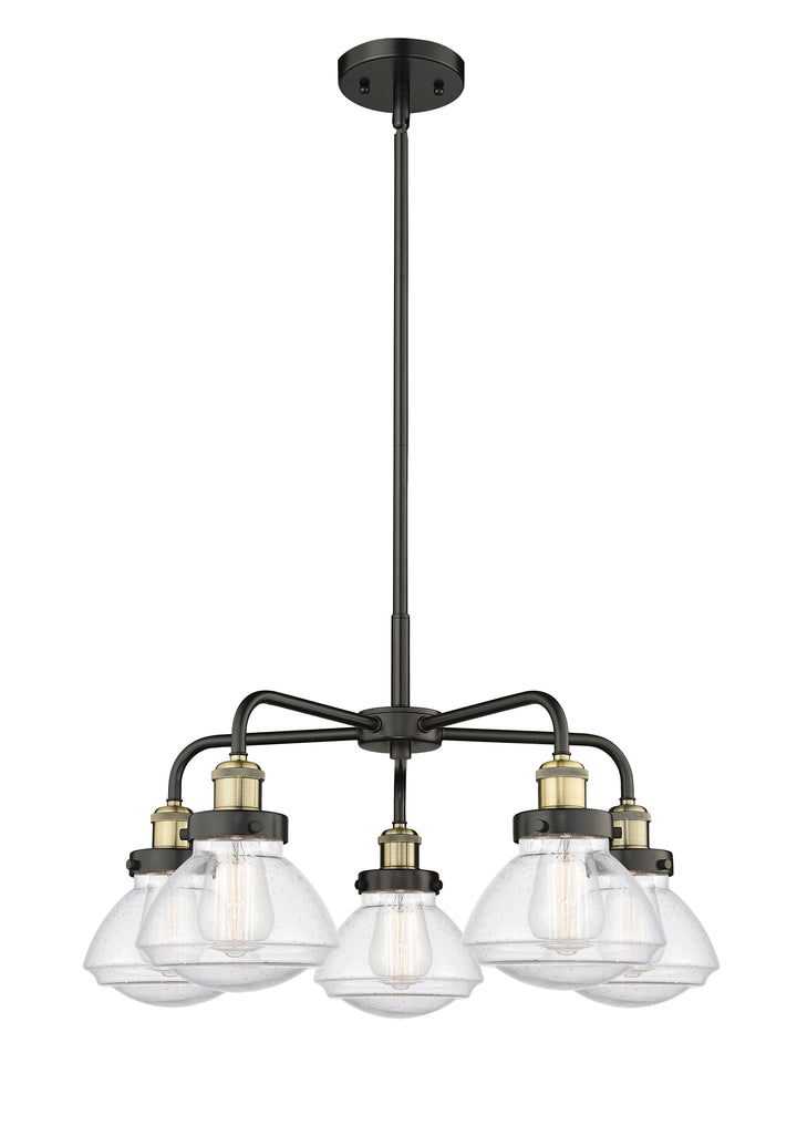 Innovations Lighting Olean Chandelier - Black Antique Brass Chandeliers Innovations Lighting Seedy ; Glass Type: Seeded  