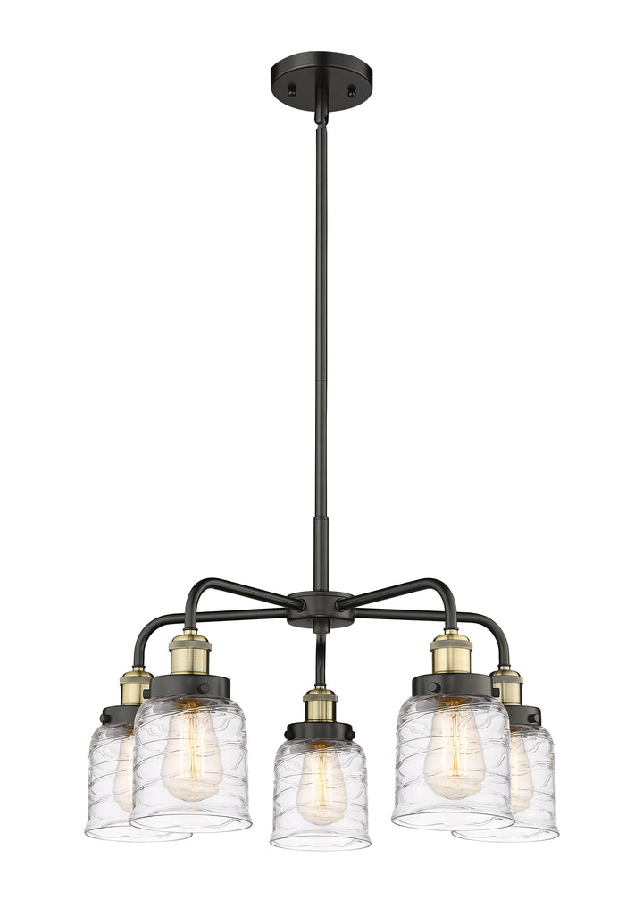 Innovations Lighting Bell Chandelier Chandeliers Innovations Lighting Black Antique Brass Clear Deco Swirl ; Glass Type: Clear 