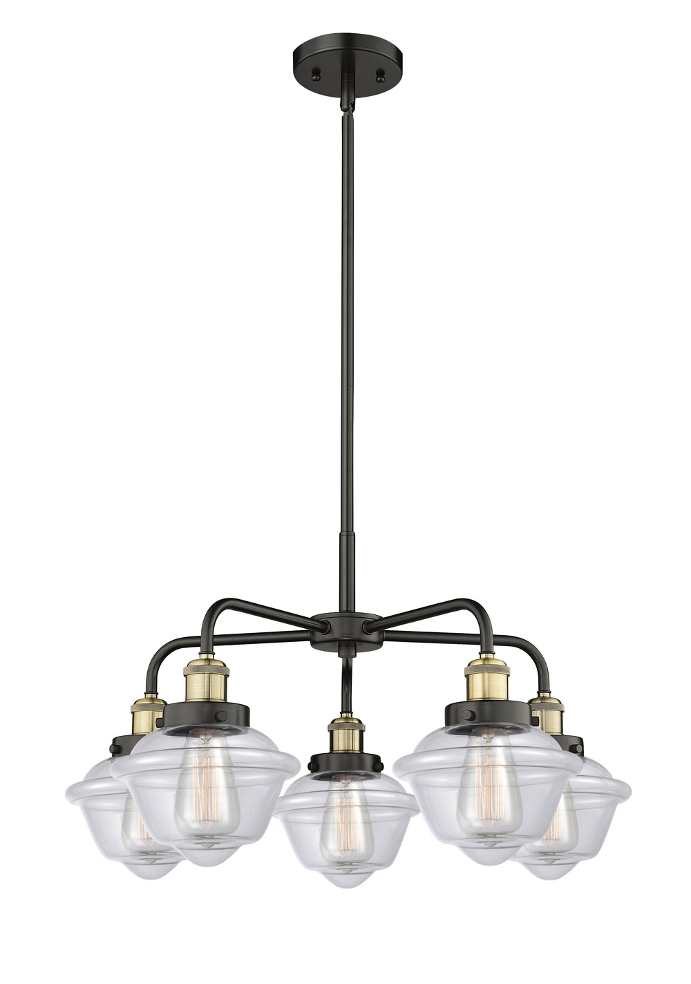 Innovations Lighting Oxford Chandelier - Black Antique Brass Chandeliers Innovations Lighting Clear ; Glass Type: Clear  