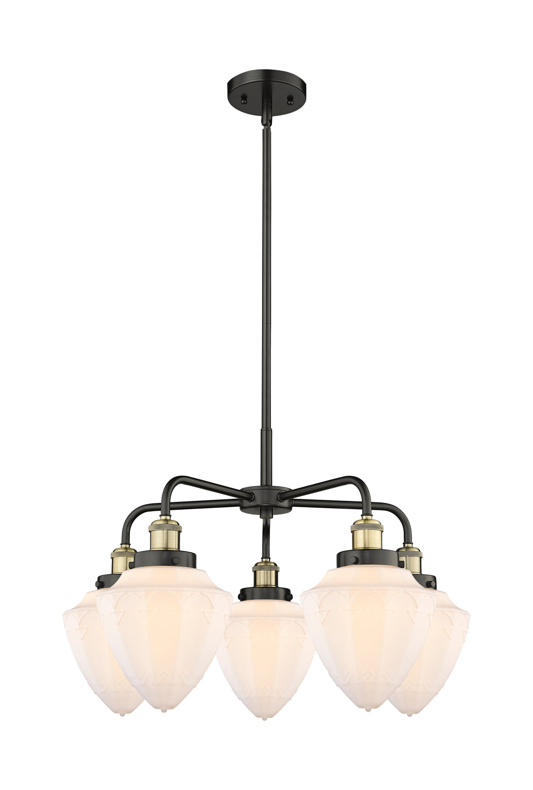 Innovations Lighting Bullet 7" Chandelier Chandeliers Innovations Lighting Black Antique Brass Matte White ; Glass Type: Frosted 