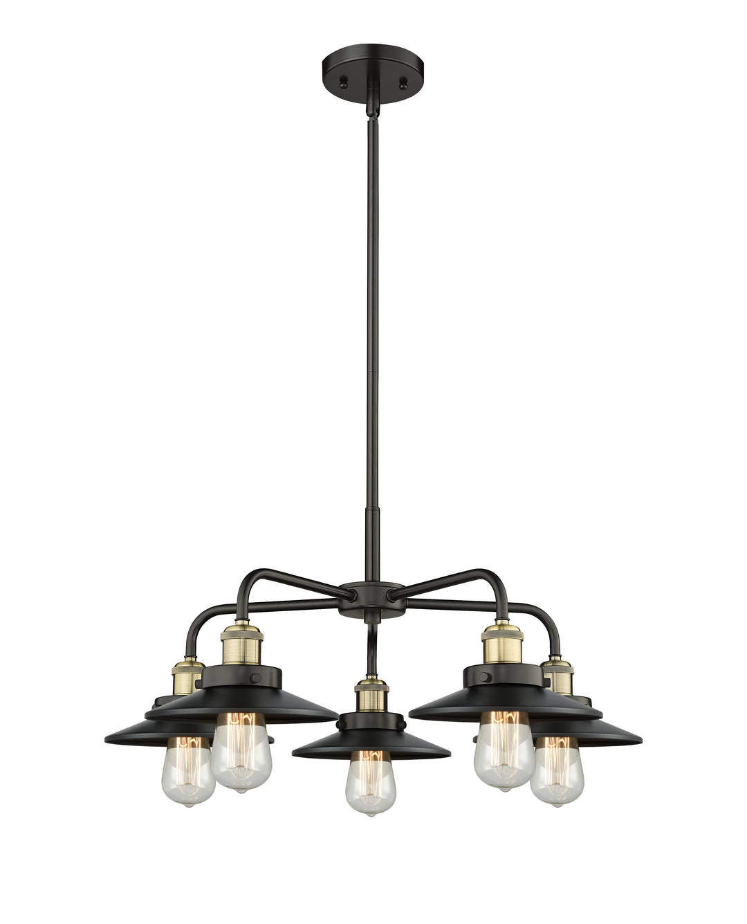 Innovations Lighting Railroad 8" Chandelier Chandeliers Innovations Lighting Black Antique Brass  