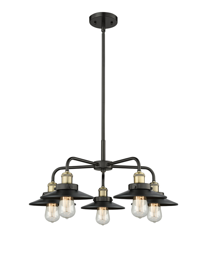 Innovations Lighting Railroad 8" Chandelier Chandeliers Innovations Lighting Black Antique Brass  