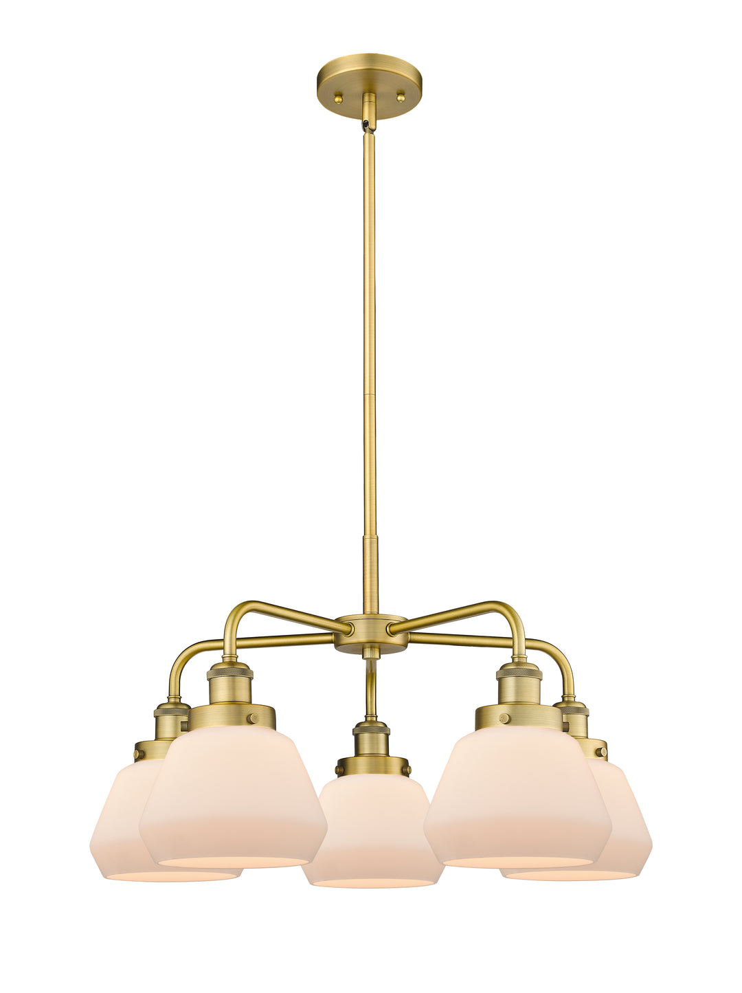 Innovations Lighting Fulton Chandelier - Brushed Brass Chandeliers Innovations Lighting Matte White ; Glass Type: Frosted  