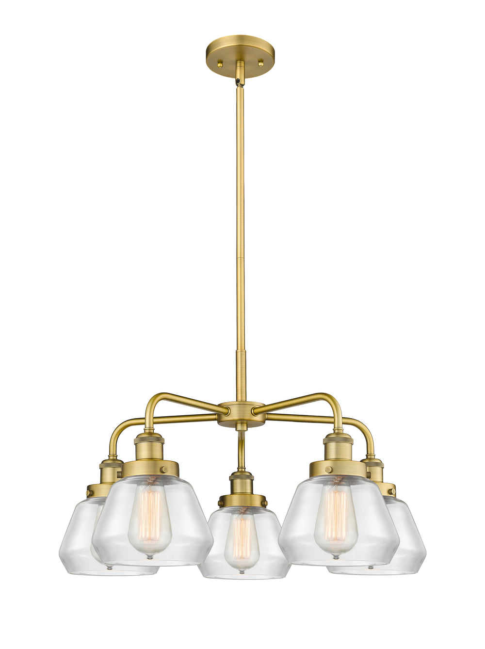 Innovations Lighting Fulton Chandelier - Brushed Brass Chandeliers Innovations Lighting Clear ; Glass Type: Clear  